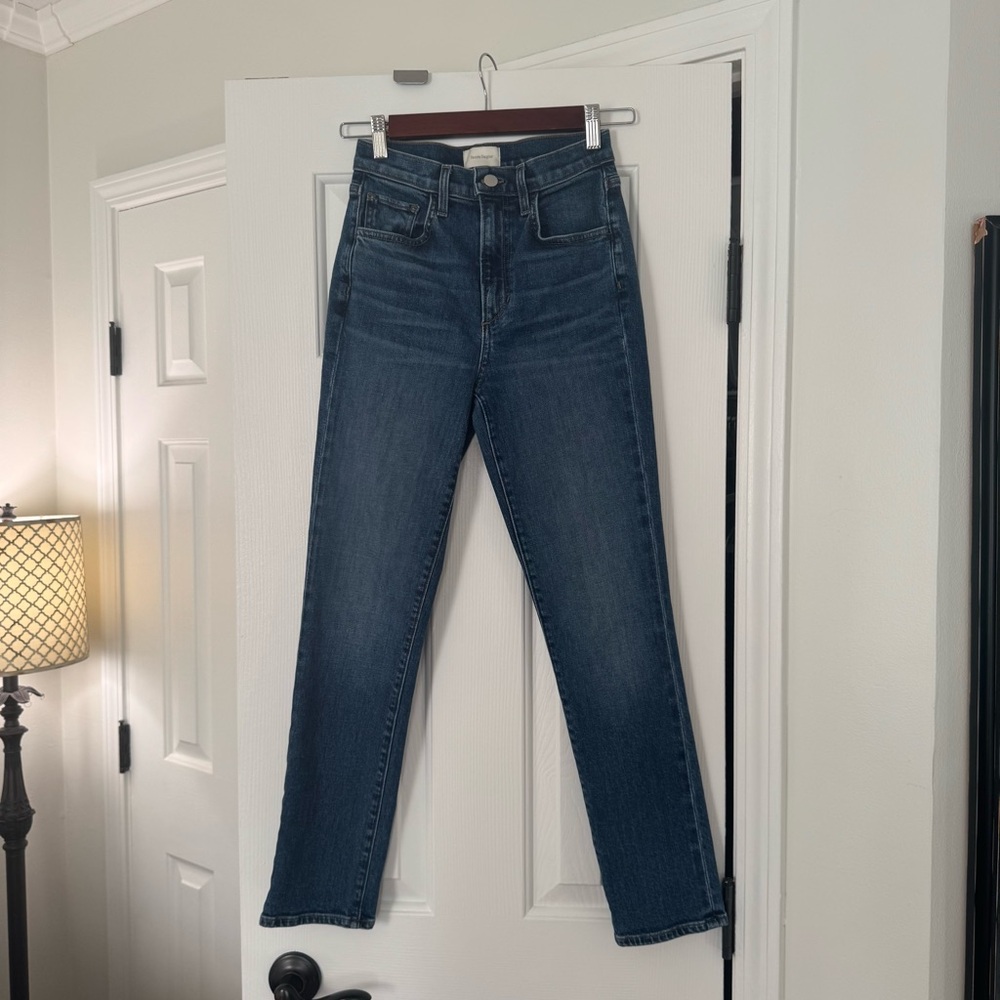 Favorite Daughter Straight Leg Jeans - Dark Blue Wash